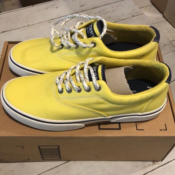 Sperry Shoe Men’s 8 women’s 9.5 Yellow Tennis Shoes B278 - Picture 3 of 5
